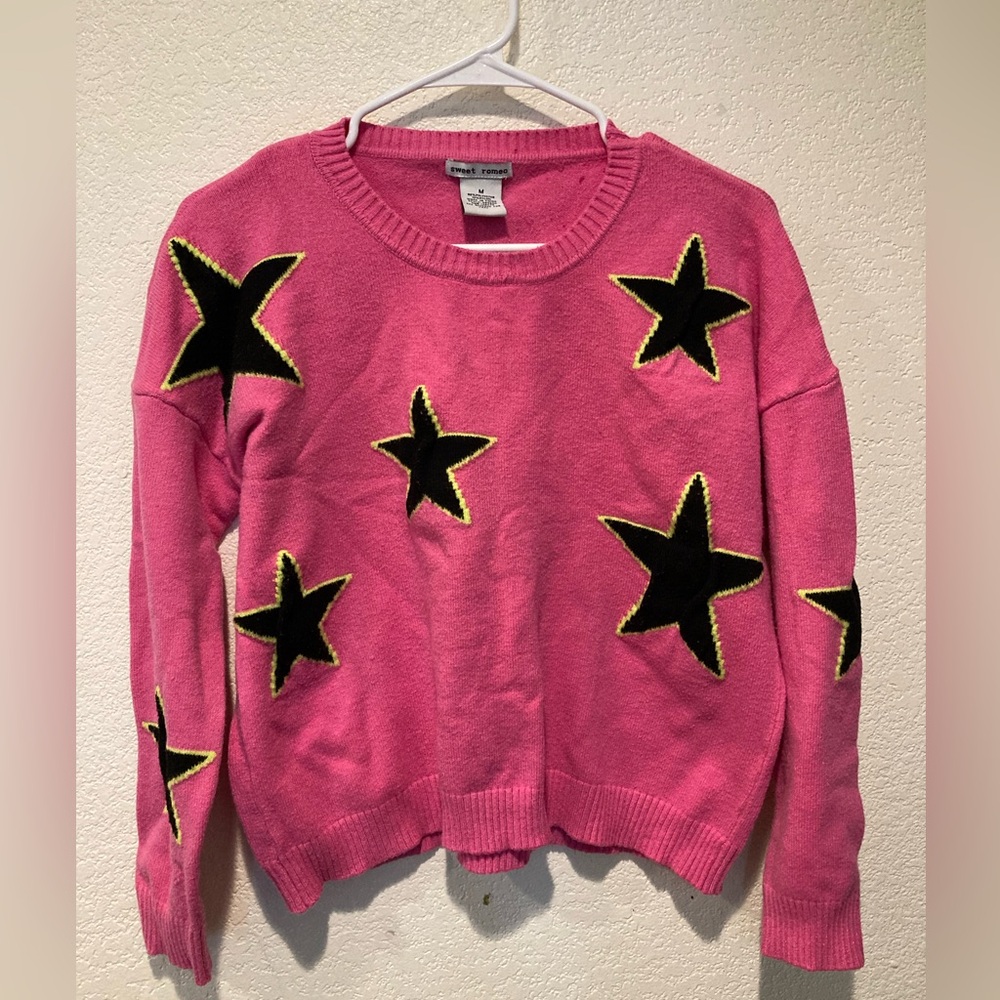 Womens Pink Star Sweater bu Theo & Spence